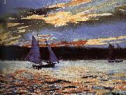 Winslow Homer Gera sunset scene oil on canvas